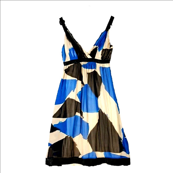Sue Wong Blue and Black Midi Dress - Picture 1 of 8